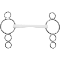 Duo Show Jumping bit "Vienna" 16 mm side parts 2 rings bottom - Plastic white