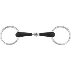Rubber bit soft 18 mm single jointed - Stainless steel