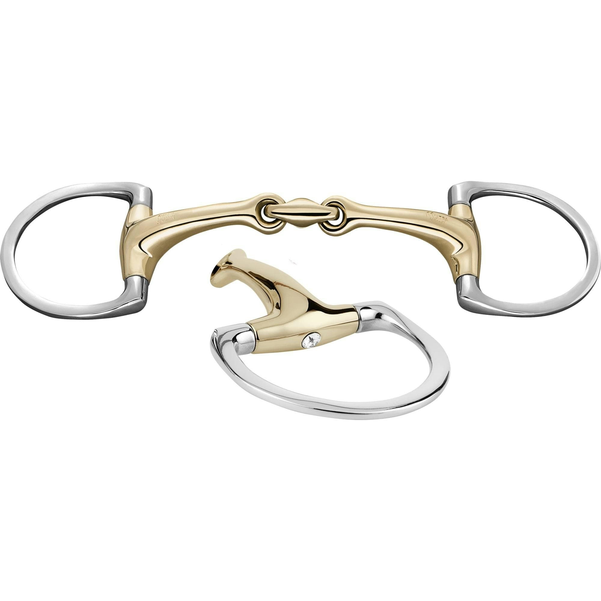 Dynamic RS Shine Bright Eggbutt bit with D-shaped rings 16 mm double jointed - Sensogan
