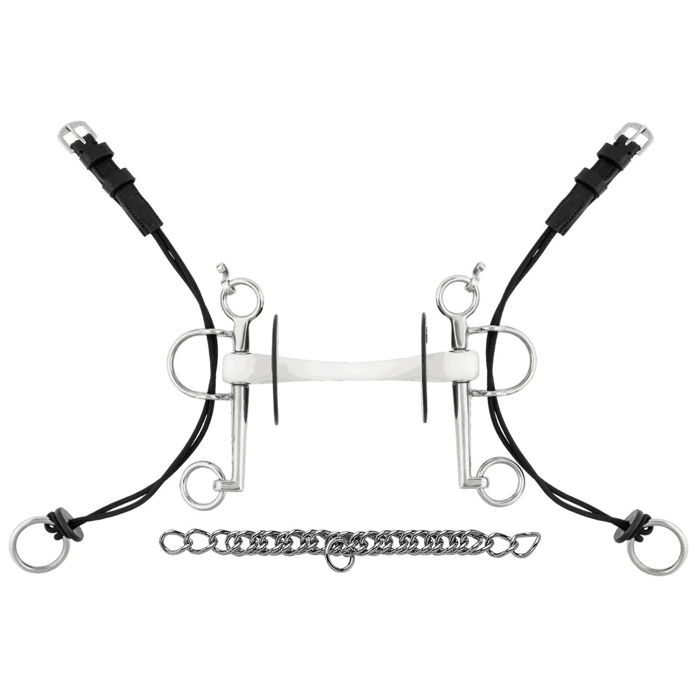 Nathe Gag Pelham 20 mm with straight Mullen Mouth and long cheeks