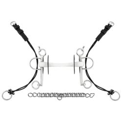Nathe Gag Pelham 20 mm with straight Mullen Mouth and long cheeks