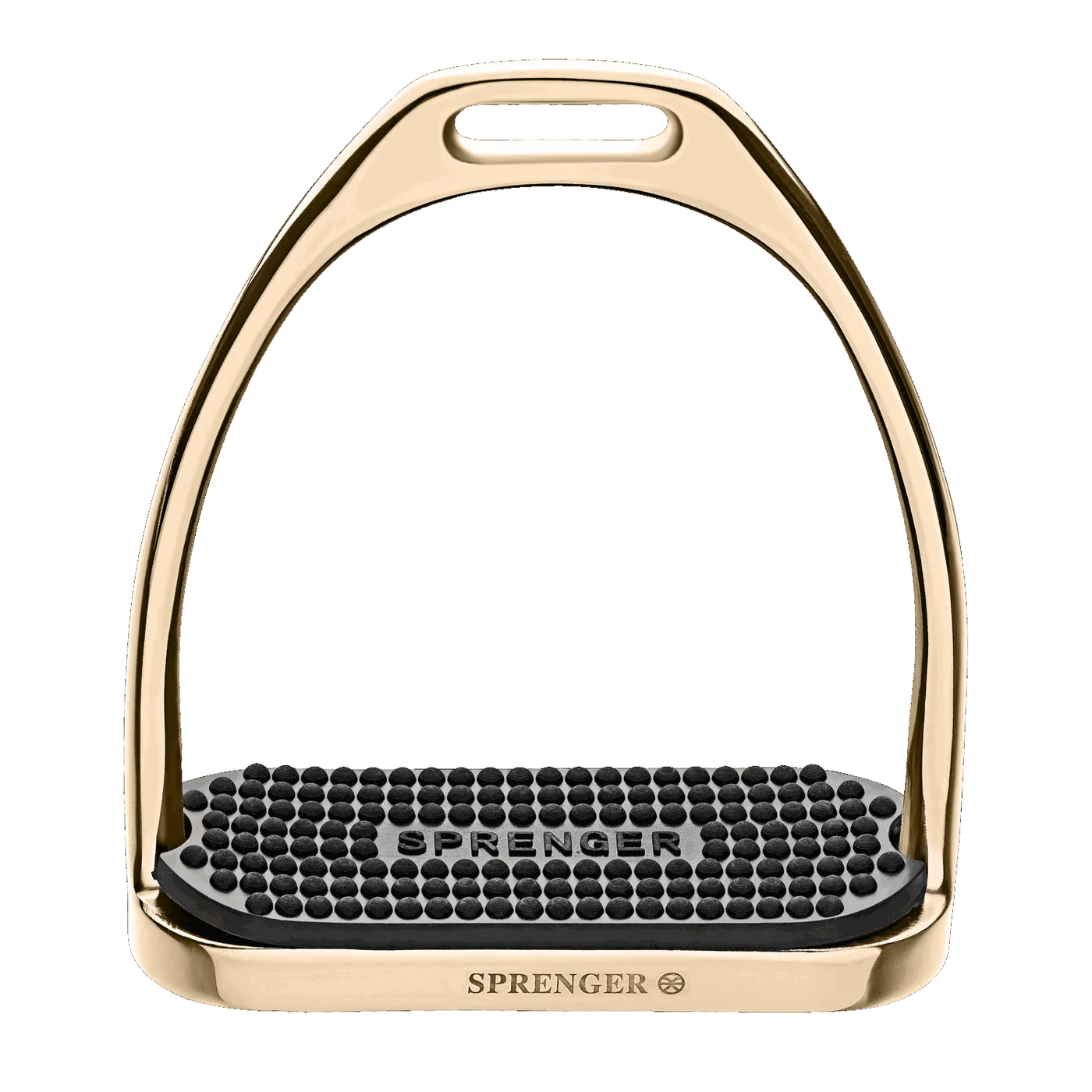 ILLIS Stirrups gold - Stainless steel, size 120 mm with black rubber pad