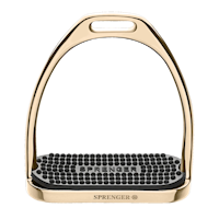 ILLIS Stirrups gold - Stainless steel, size 120 mm with black rubber pad