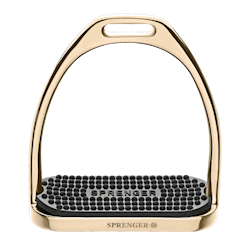 ILLIS Stirrups gold - Stainless steel, size 120 mm with black rubber pad