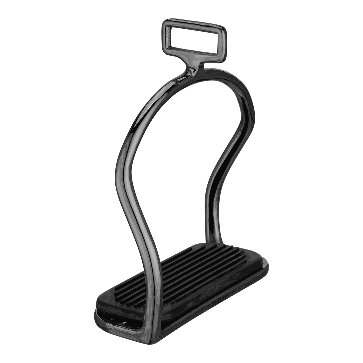 Icelandic Stirrups - Stainless steel, size 120 mm with black rubber pad
