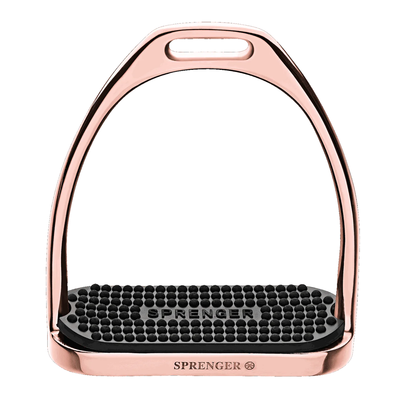 FILLIS Children Stirrups - Stainless steel rosegold , size 110 mm with black rubber pad