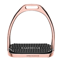FILLIS Children Stirrups - Stainless steel rosegold , size 110 mm with black rubber pad