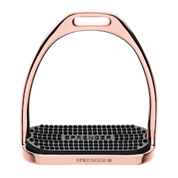FILLIS Children Stirrups - Stainless steel rosegold , size 110 mm with black rubber pad