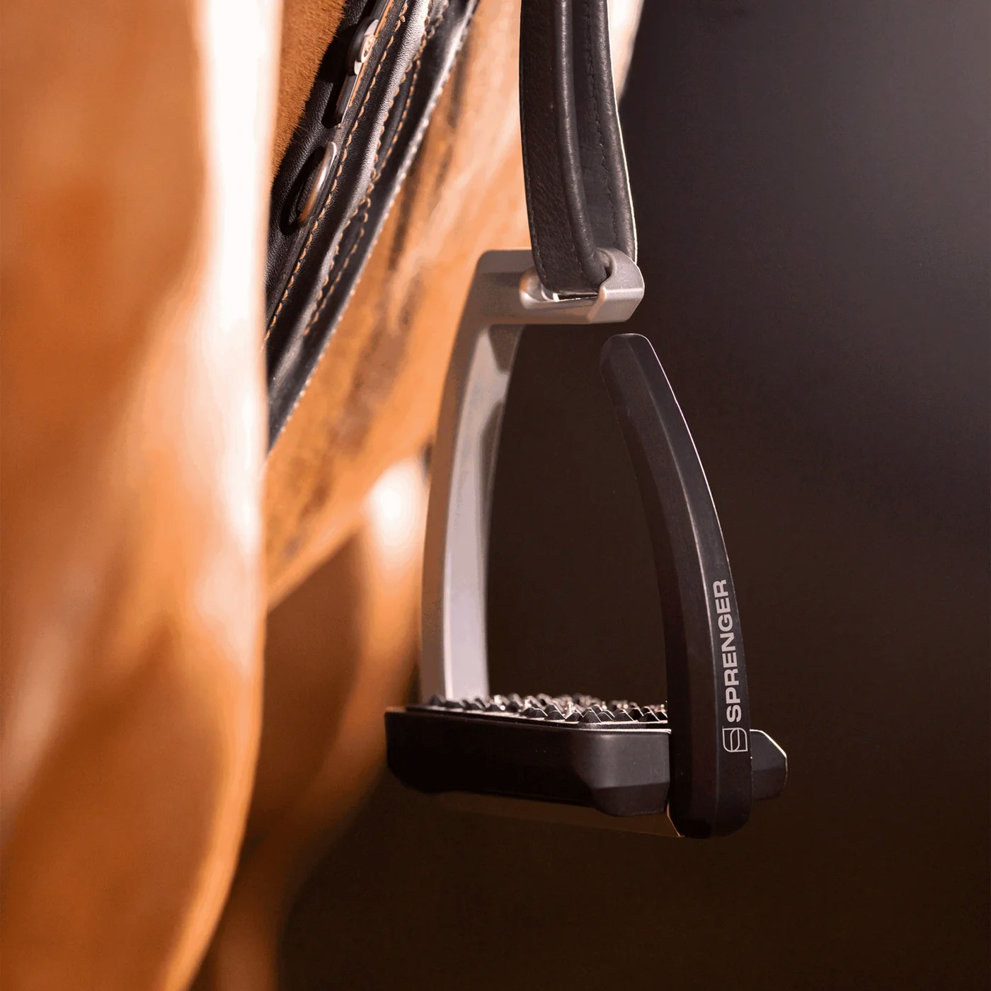 Aero-Stirrups with spikes silver anodized - size 120 mm