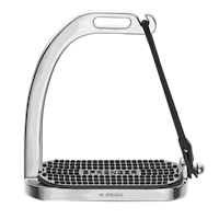 Peacock Stirrups with rubber ring - Stainless steel, size 110 mm with white rubber pad