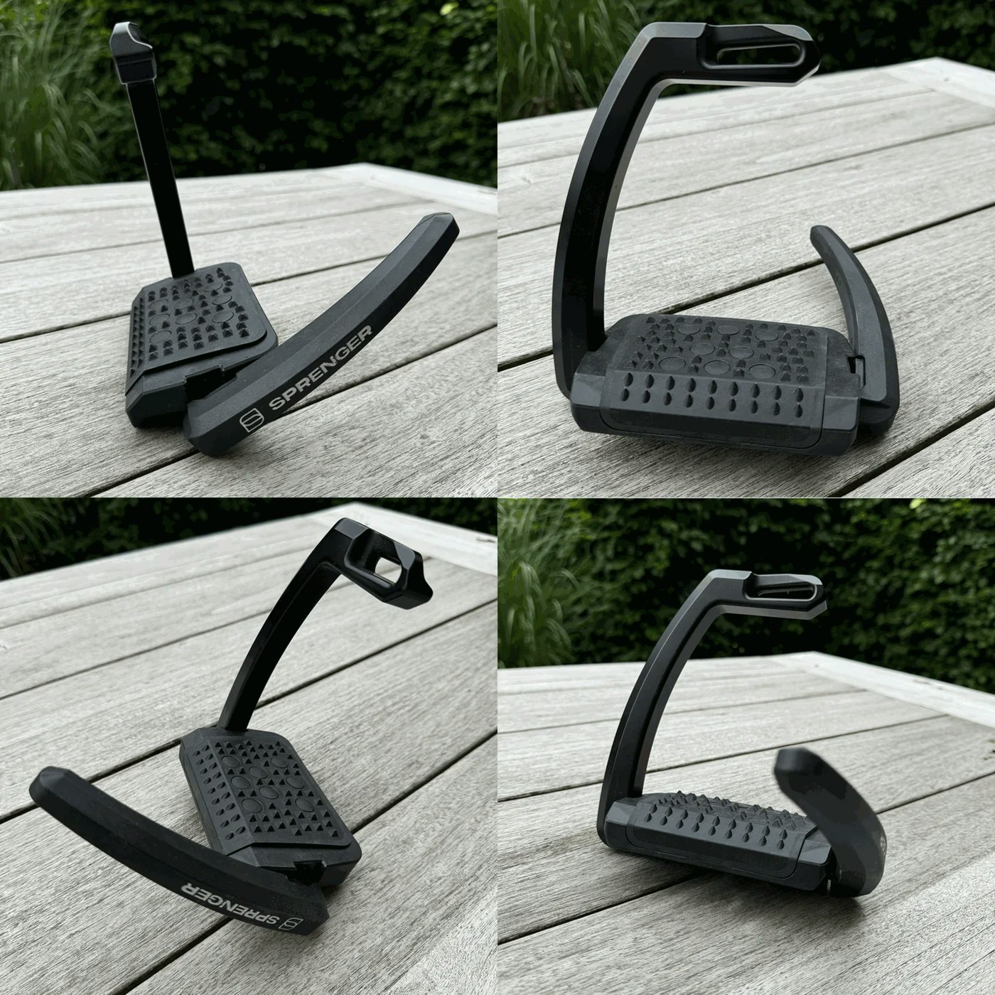 Aero-Stirrups with spikes black anodized - size 120 mm