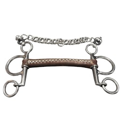 JumpIn Small cheek round Leather Pelham bit