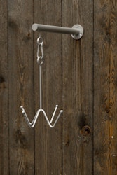 Grooming Deluxe Bridle Hook 4 prong with wall attachment SILVER