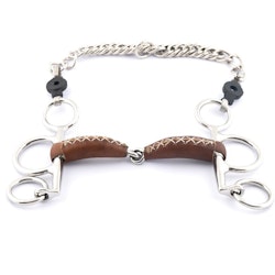 JumpIn Small cheek Pelham Leather Covered bit