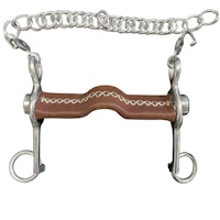JumpIn Small cheek flat reclining Pelham bit leather covered Sam Marsh