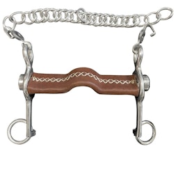JumpIn Small cheek flat reclining Pelham bit leather covered Sam Marsh