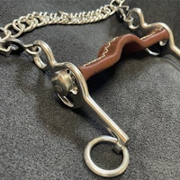 JumpIn Small cheek flat reclining Pelham bit leather covered Sam Marsh