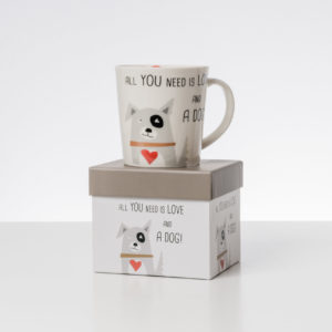 Mugg "All you need is love and a dog"