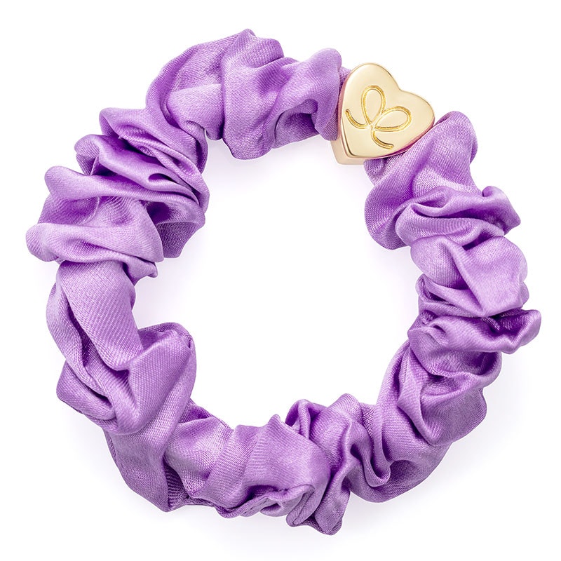 byEloise Scrunchie Silke Lila Guldhjärta