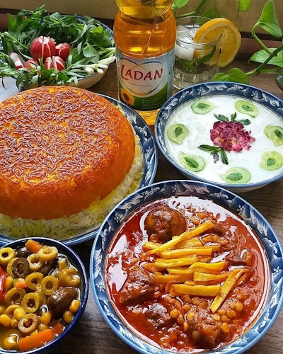 Gheimeh med saffran riss