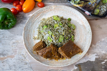 Baghali polo  gosht