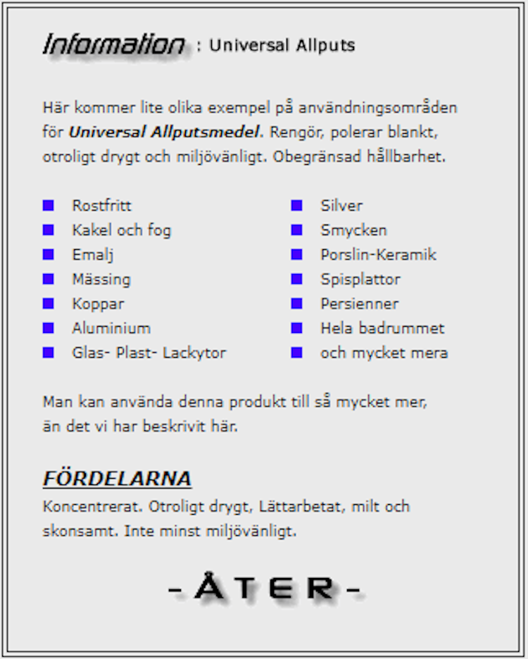 Universal Allputs från 240 kr