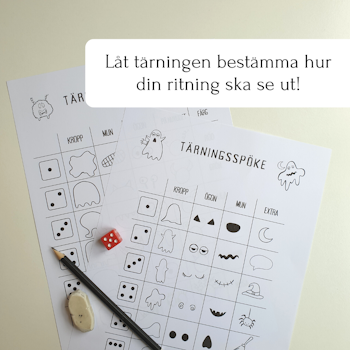 Rita med tärning - halloweenpyssel