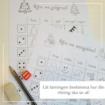 Rita med tärning - julpyssel