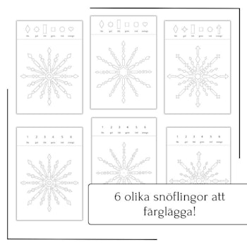 Färglägg med kod - snöflingor