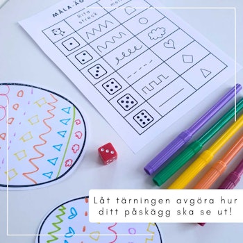 Rita med tärning - påskägg