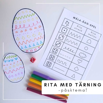 Rita med tärning - påskägg