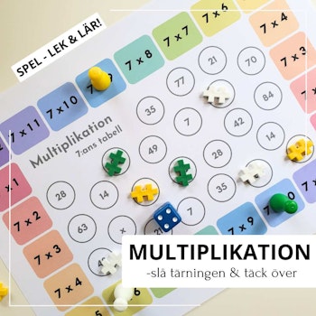 Mattespel - multiplikation (täck över)