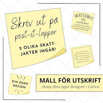 Skriv ut på post-it-lappar: canva-mall