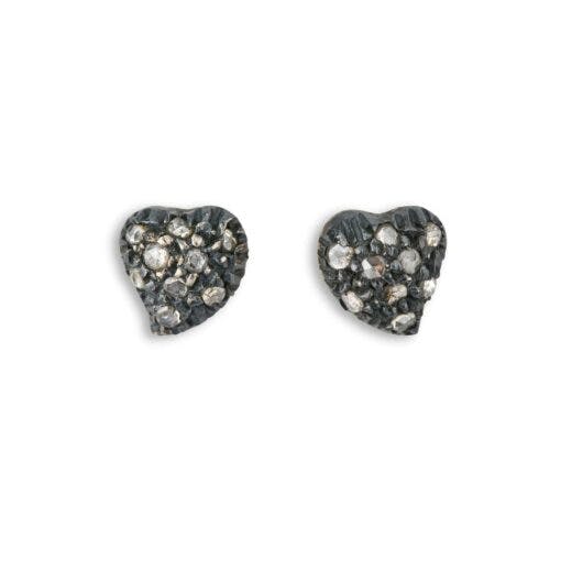 By Birdie Earstickers Victoria Rose Heart Pave