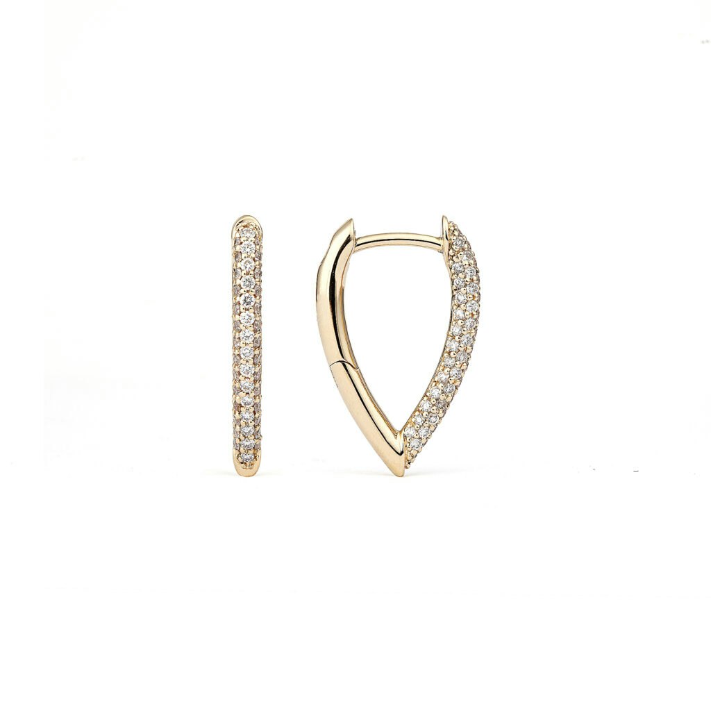 Engelbert Stockholm Drop Link Earrings Mini Diamond Pavé 18 mm