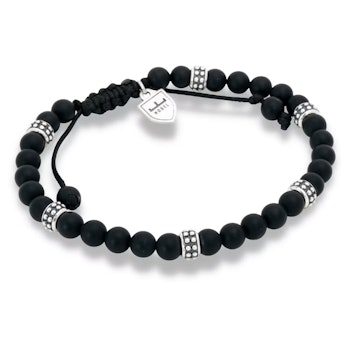Nobel SILVERARMBAND/BEADSARMBAND | Onyx | Svart
