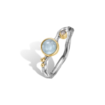 By Birdie Grace Single Blue Aqua Cabochon Ring