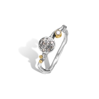 By Birdie Grace Single Rose Pavé Ring