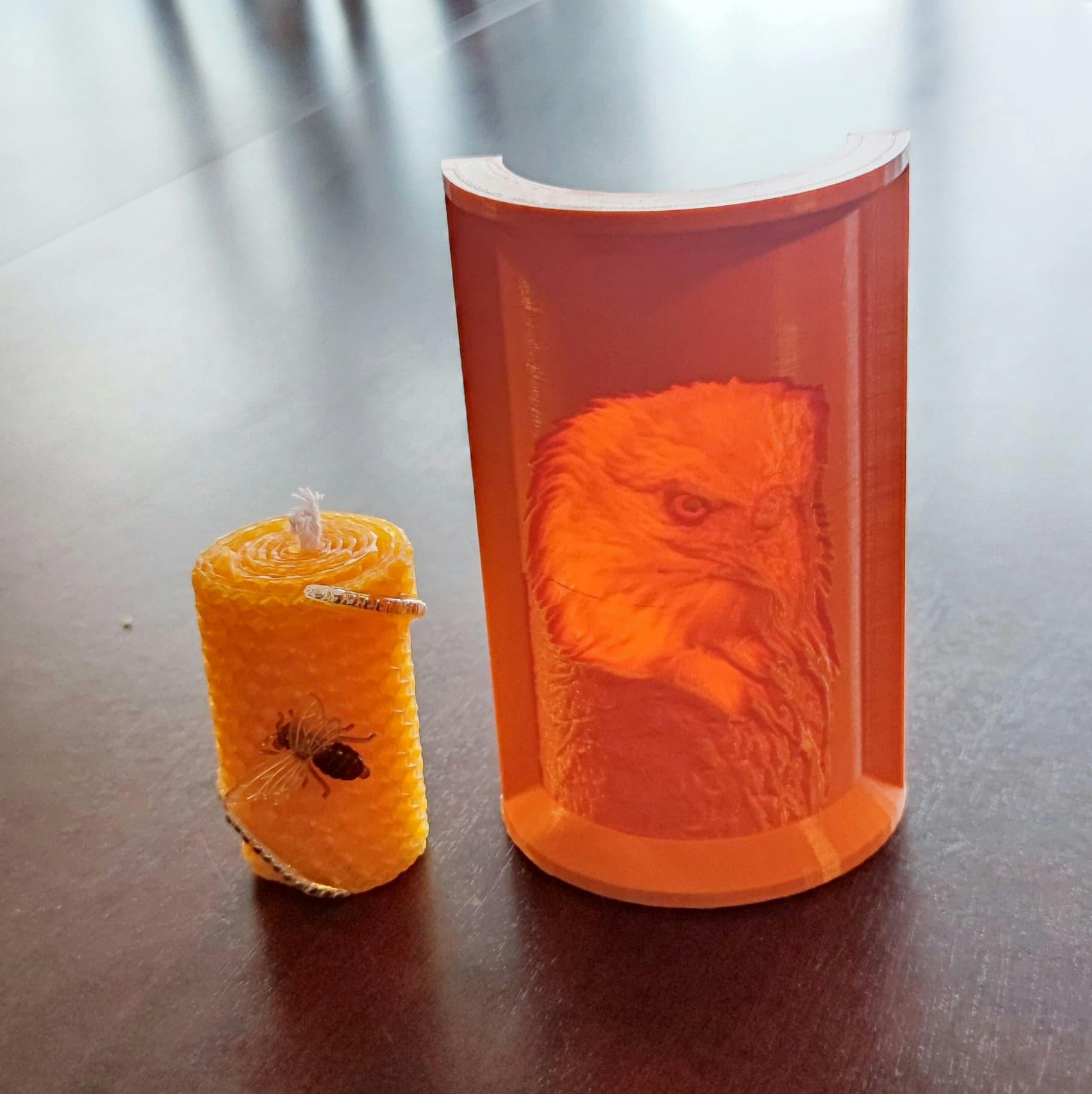 Litophane 3D print egen bild orange