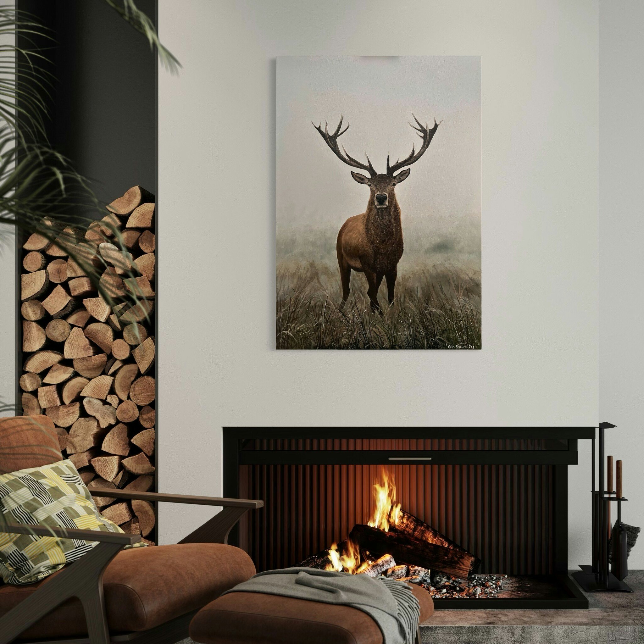"Hjort", Signert Giclee print i begrenset opplag