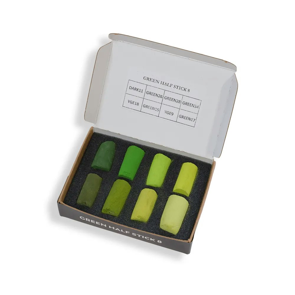 Unison Colour soft pastel sett - Green 8 Half