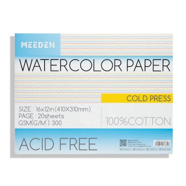 MEEDEN 100% Cotton akvarellblokk 16x12in