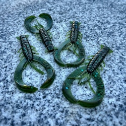 Crawler Green Pumpkin Blue Flake 8,5cm - 4 pcs