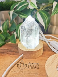 Kristallställ trä med lampa