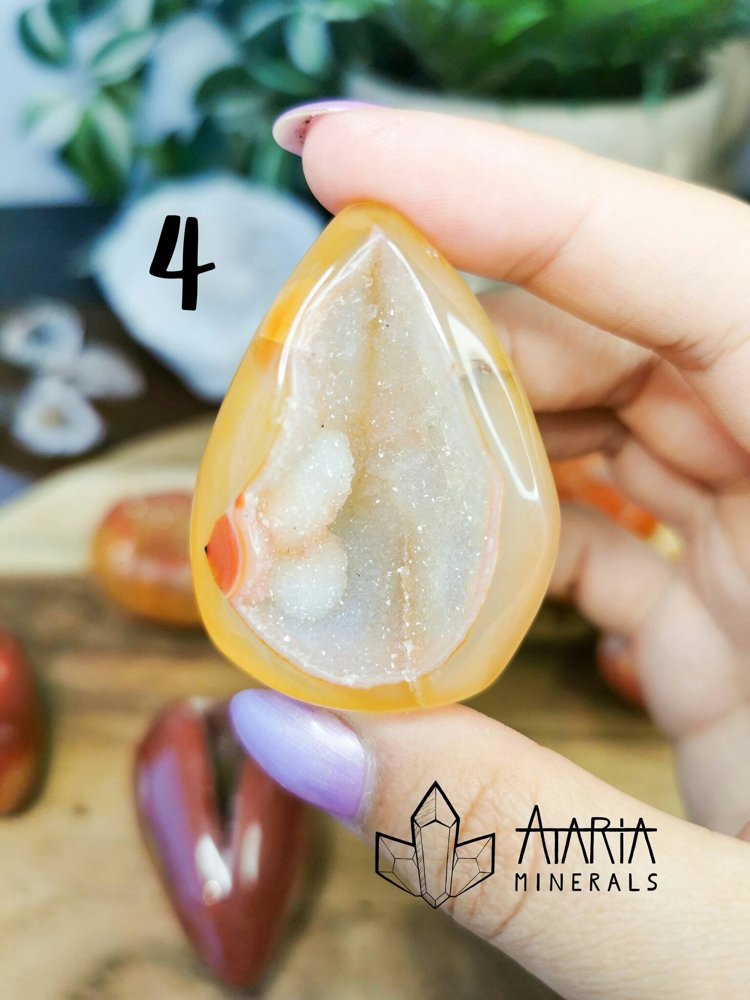 Karneol druzy ägg