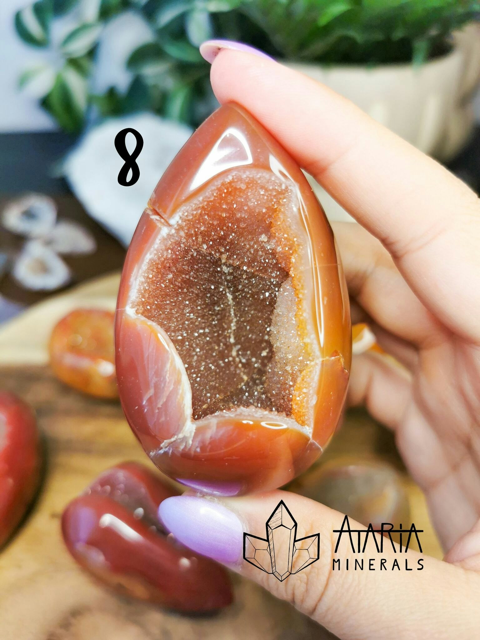 Karneol druzy ägg