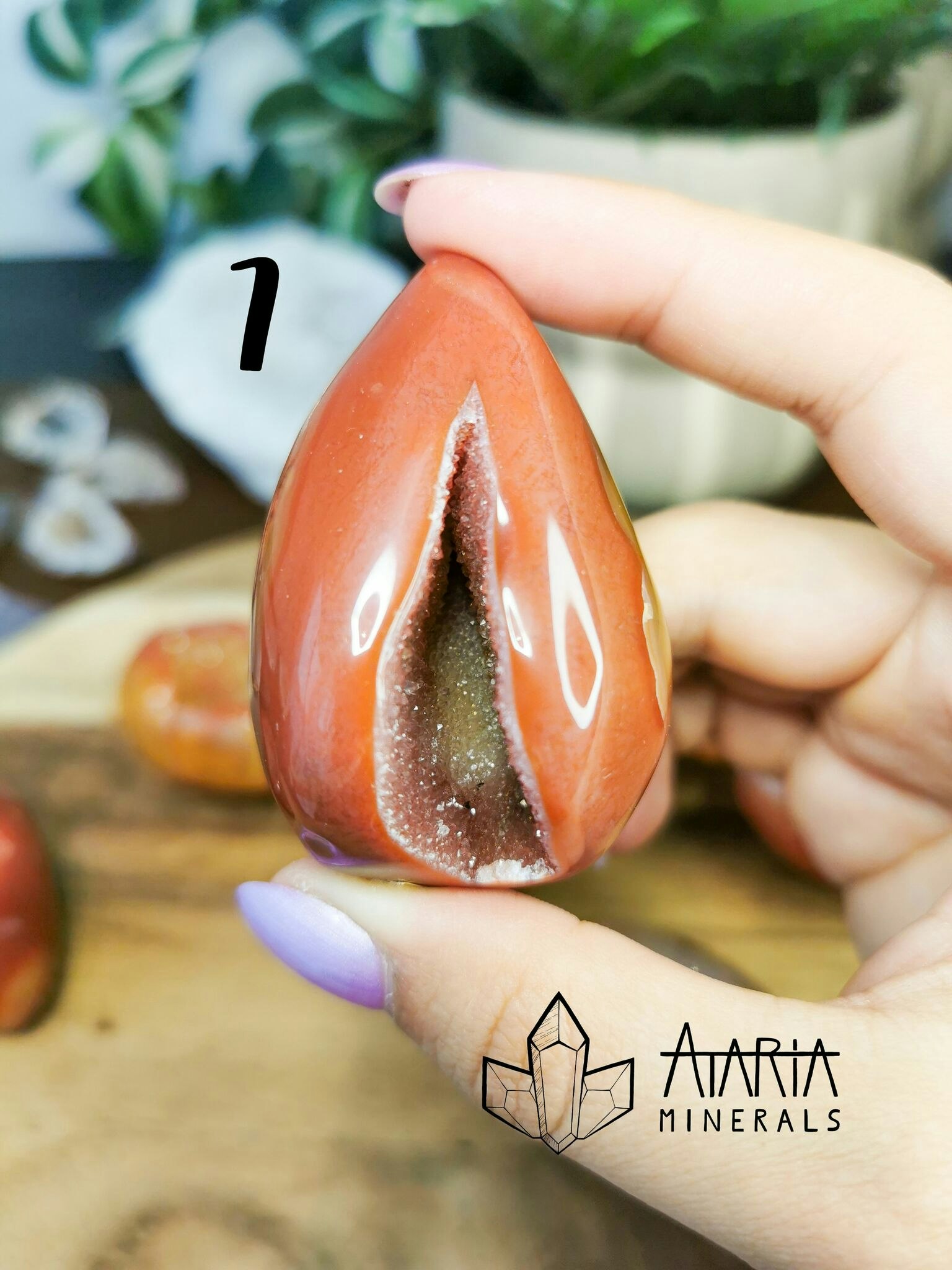 Karneol druzy ägg