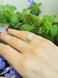 Månsten sterling silver ring oval stl 16.5