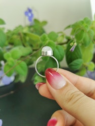 Månsten sterling silver ring rund stl 18
