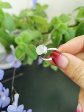Månsten sterling silver ring rund stl 18